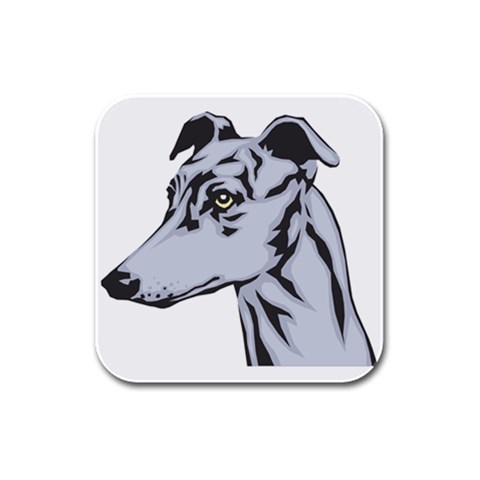 Greyhound Rubber Square Coaster (4 pack) from ArtsNow.com Front