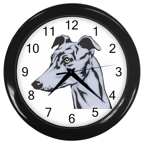 Greyhound Wall Clock (Black) from ArtsNow.com Front