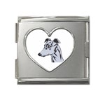 Greyhound Mega Link Heart Italian Charm (18mm)