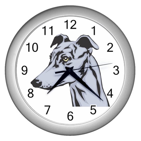 Greyhound Wall Clock (Silver) from ArtsNow.com Front