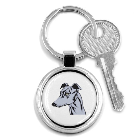 Greyhound Key Chain (Round) from ArtsNow.com Front