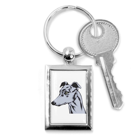 Greyhound Key Chain (Rectangle) from ArtsNow.com Front