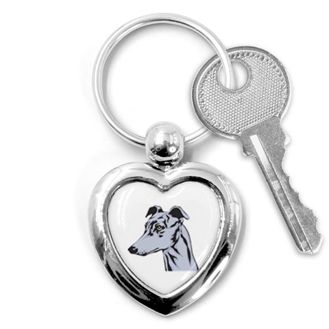 Greyhound Key Chain (Heart) from ArtsNow.com Front