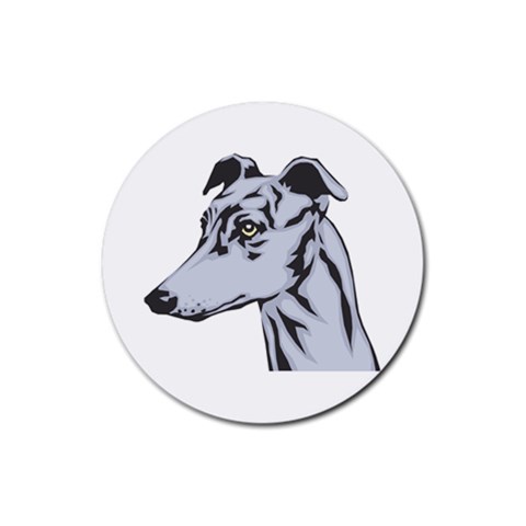 Greyhound Rubber Coaster (Round) from ArtsNow.com Front