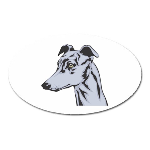 Greyhound Magnet (Oval) from ArtsNow.com Front