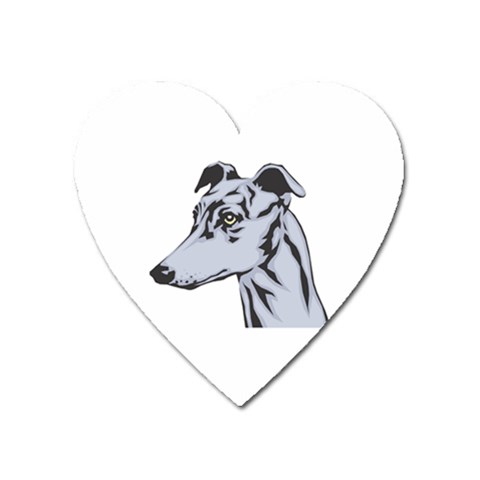 Greyhound Magnet (Heart) from ArtsNow.com Front