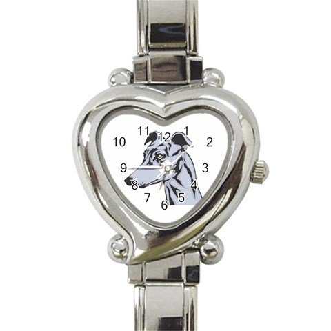 Greyhound Heart Italian Charm Watch from ArtsNow.com Front