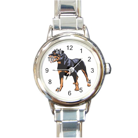 Rottweiler Round Italian Charm Watch from ArtsNow.com Front