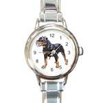 Rottweiler Round Italian Charm Watch