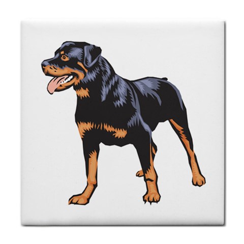 Rottweiler Tile Coaster from ArtsNow.com Front