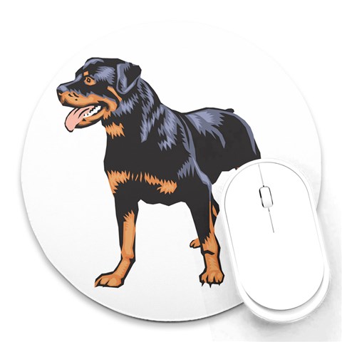 Rottweiler Round Mousepad from ArtsNow.com Front