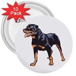 Rottweiler 3  Button (10 pack)