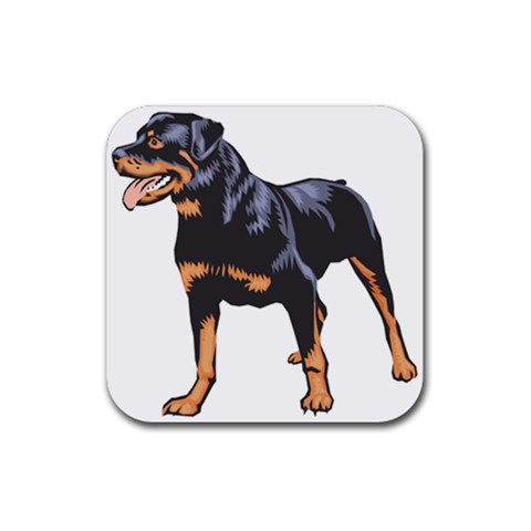 Rottweiler Rubber Coaster (Square) from ArtsNow.com Front