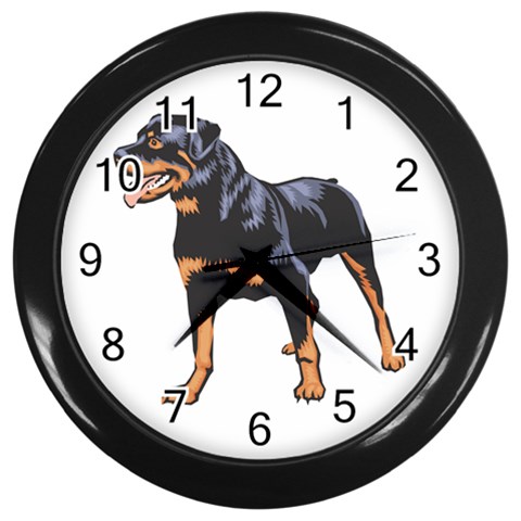 Rottweiler Wall Clock (Black) from ArtsNow.com Front