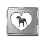 Rottweiler Mega Link Heart Italian Charm (18mm)