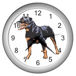 Rottweiler Wall Clock (Silver)