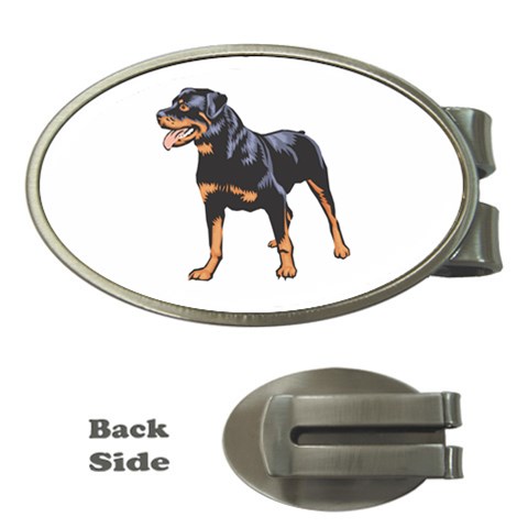 Rottweiler Money Clip (Oval) from ArtsNow.com Front