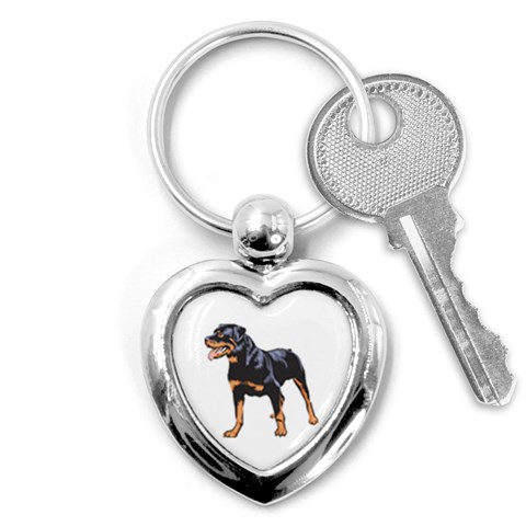 Rottweiler Key Chain (Heart) from ArtsNow.com Front