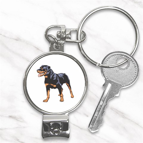 Rottweiler Nail Clippers Key Chain from ArtsNow.com Front