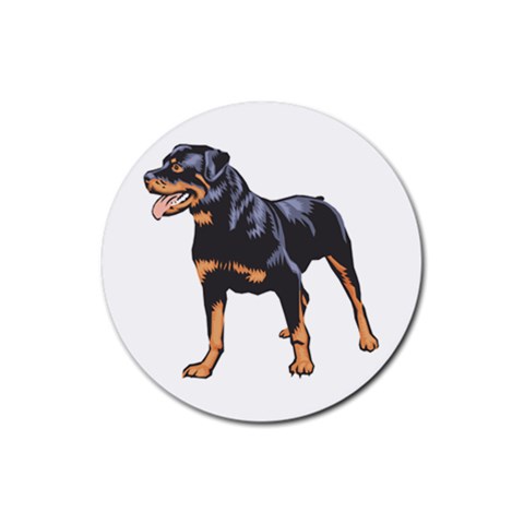 Rottweiler Rubber Coaster (Round) from ArtsNow.com Front