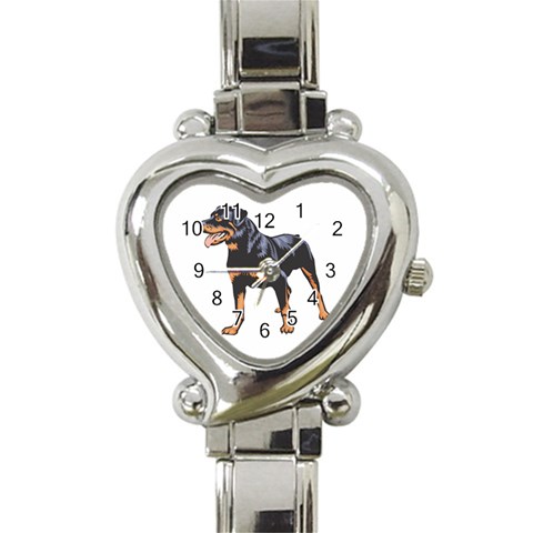 Rottweiler Heart Italian Charm Watch from ArtsNow.com Front