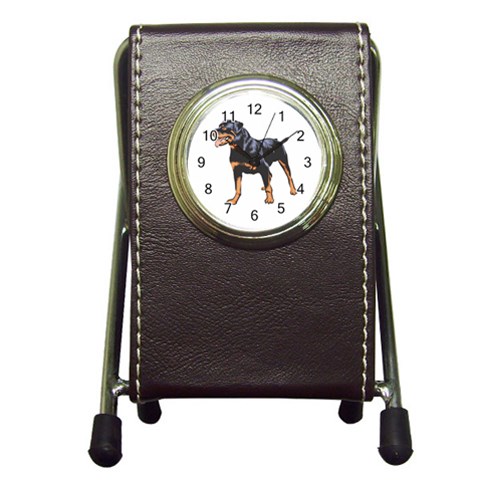 Rottweiler Pen Holder Desk Clock from ArtsNow.com Front