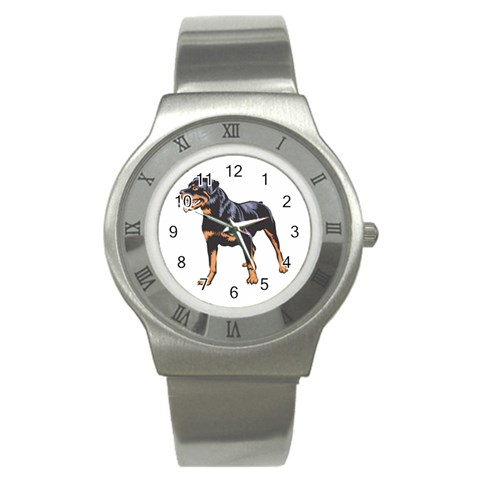 Rottweiler Stainless Steel Watch from ArtsNow.com Front