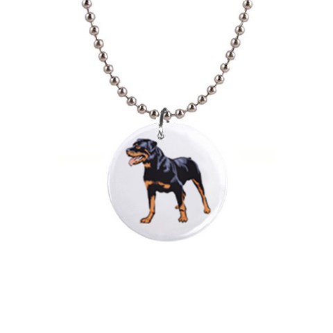 Rottweiler 1  Button Necklace from ArtsNow.com Front