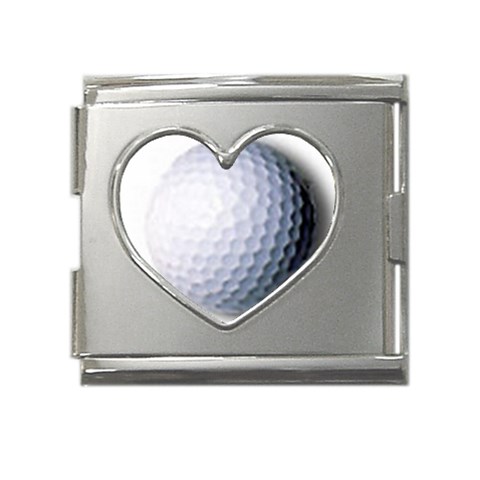 golfball Mega Link Heart Italian Charm (18mm) from ArtsNow.com Front