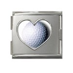 golfball Mega Link Heart Italian Charm (18mm)