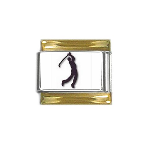 GOLF Gold Trim Italian Charm (9mm) from ArtsNow.com Front