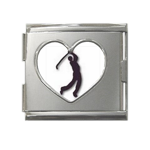 GOLF Mega Link Heart Italian Charm (18mm) from ArtsNow.com Front