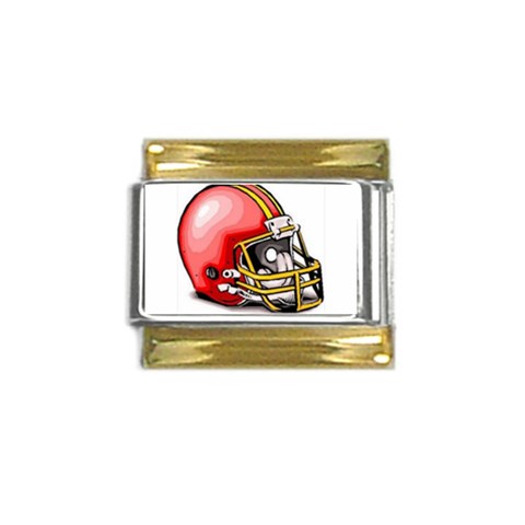 footballt6 Gold Trim Italian Charm (9mm) from ArtsNow.com Front