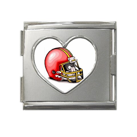 footballt6 Mega Link Heart Italian Charm (18mm) from ArtsNow.com Front