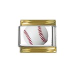 baseball%20ball Gold Trim Italian Charm (9mm)