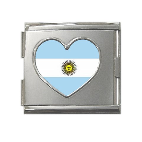 Argentina Mega Link Heart Italian Charm (18mm) from ArtsNow.com Front