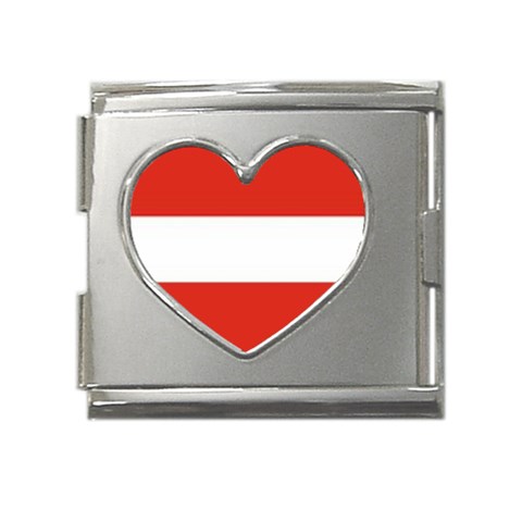 Austria Mega Link Heart Italian Charm (18mm) from ArtsNow.com Front