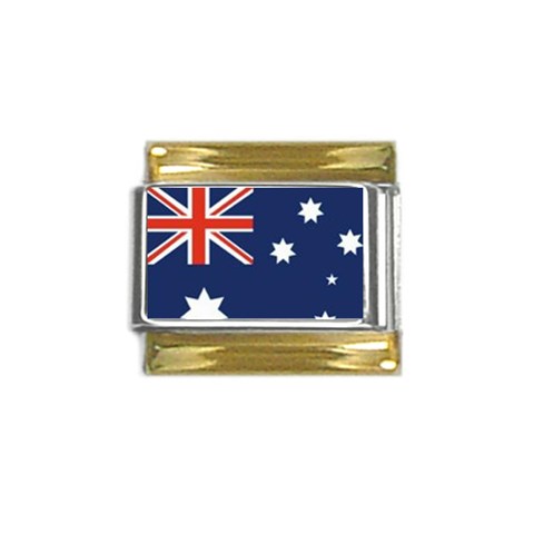 AUSTRLIA Gold Trim Italian Charm (9mm) from ArtsNow.com Front