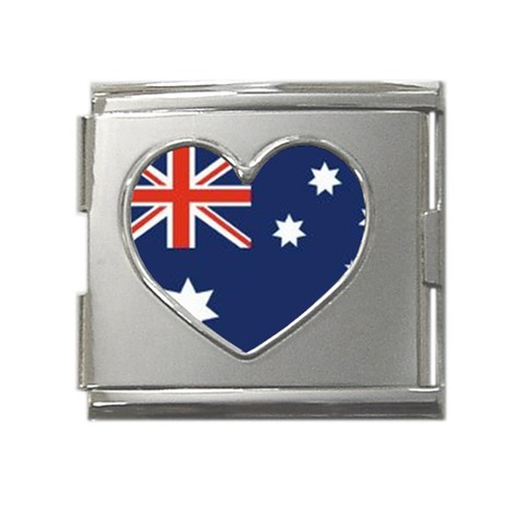 AUSTRLIA Mega Link Heart Italian Charm (18mm) from ArtsNow.com Front