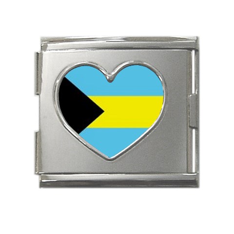 Bahamas Mega Link Heart Italian Charm (18mm) from ArtsNow.com Front