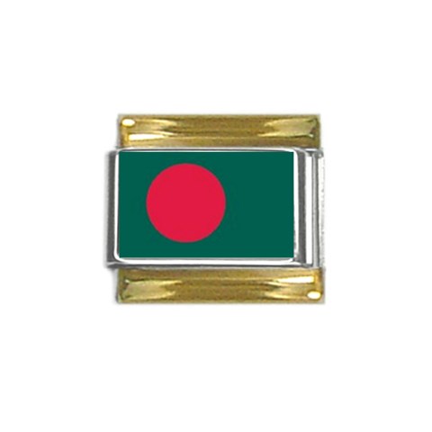 Bangladesh Gold Trim Italian Charm (9mm) from ArtsNow.com Front