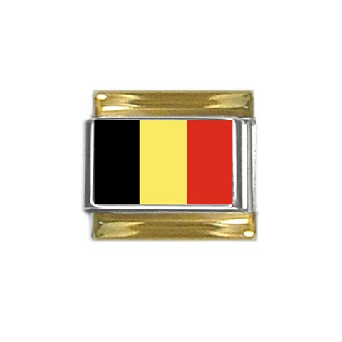 Belgium Gold Trim Italian Charm (9mm) from ArtsNow.com Front