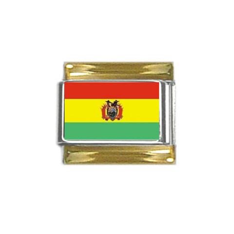 BOLIVIA Gold Trim Italian Charm (9mm) from ArtsNow.com Front