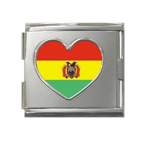 BOLIVIA Mega Link Heart Italian Charm (18mm) from ArtsNow.com Front