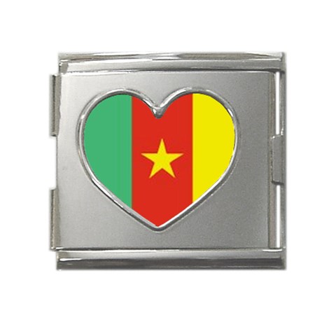 Cameroon Mega Link Heart Italian Charm (18mm) from ArtsNow.com Front