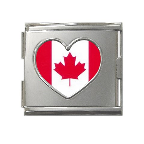 Canada Mega Link Heart Italian Charm (18mm) from ArtsNow.com Front