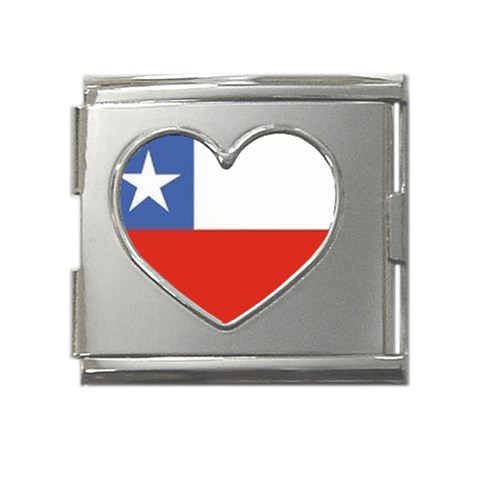 Chile Mega Link Heart Italian Charm (18mm) from ArtsNow.com Front