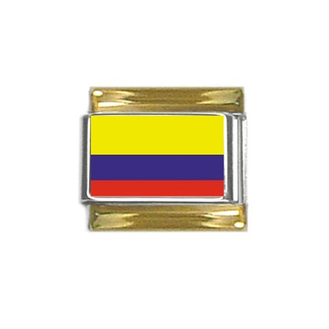 Colombia Gold Trim Italian Charm (9mm) from ArtsNow.com Front