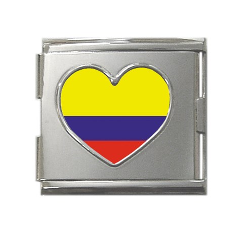 Colombia Mega Link Heart Italian Charm (18mm) from ArtsNow.com Front