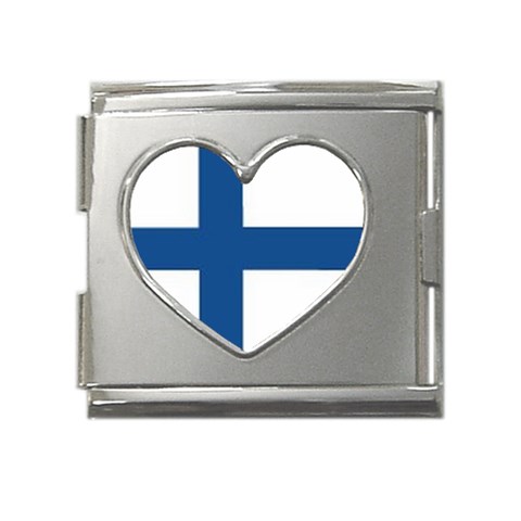 Finland Mega Link Heart Italian Charm (18mm) from ArtsNow.com Front